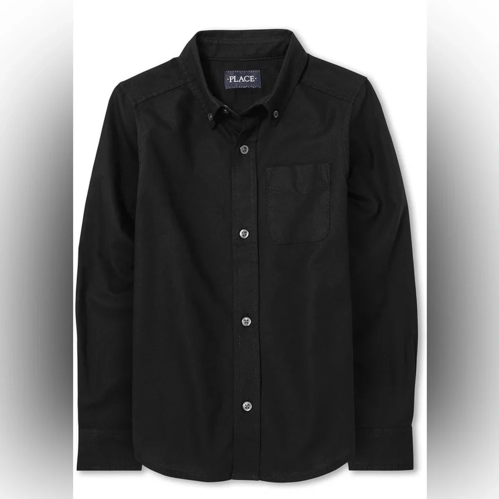 The Children's Place Boys black Oxford Button Down Shirt